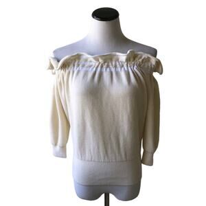 3.1 Phillip Lim Stretch Off The Shoulder Cream Ruffle Top